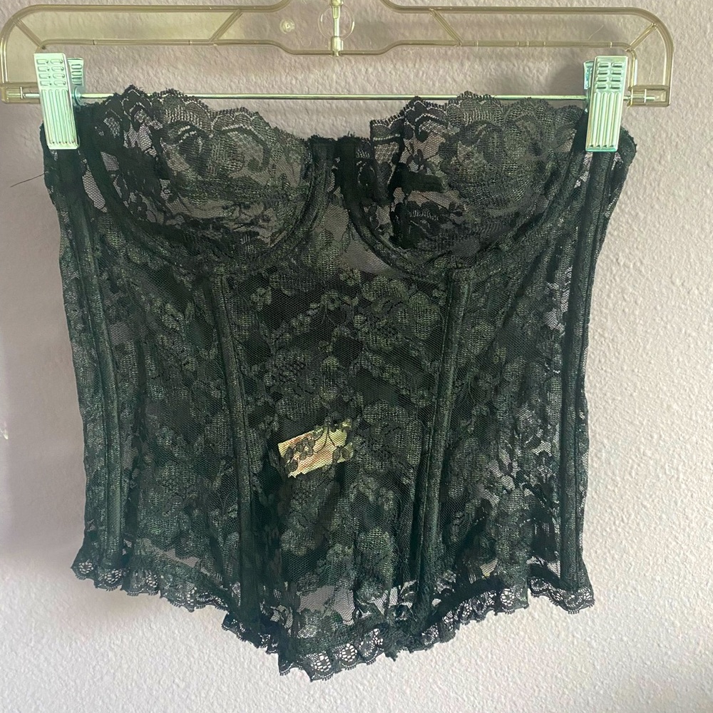 Lace mesh corset top